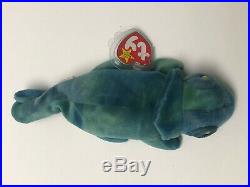 Ty Beanie Baby Iggy #4038 With Rainbow Tags Very Rare Fabric Error, No Tongue