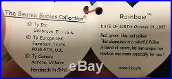 Ty Beanie Baby Iggy #4038 With Rainbow Tags Very Rare Fabric Error, No Tongue