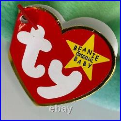 Ty Beanie Baby Iggy The Iguana with Chameleon Rainbow Fabric RARE TAG ERRORS