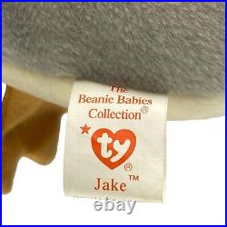 Ty Beanie Baby Jake The Mallard Drake Duck, 1997 Rare Red Stamp Tag Errors