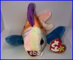 Ty Beanie Baby Lips the Fish MINT WITH ERRORS Rare & Retired