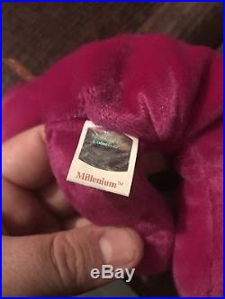 Ty Beanie Baby Millennium (Millenium) Bear with errors VERY RARE