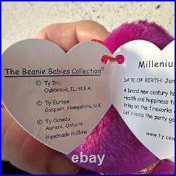 Ty Beanie Baby Millennium misspelled Millenium the Bear 1999. MWT. Error Rare