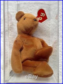Ty Beanie Baby Old Face Brown Teddy 2nd Gen. Authenticated Rare MWMT