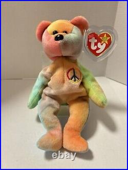 Ty Beanie Baby Original Retired Rare Peace Bear 1996 Mint