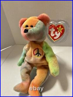 Ty Beanie Baby Original Retired Rare Peace Bear 1996 Mint