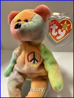 Ty Beanie Baby Original Retired Rare Peace Bear 1996 Mint