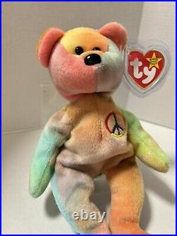 Ty Beanie Baby Original Retired Rare Peace Bear 1996 Mint