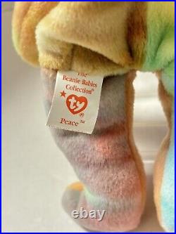 Ty Beanie Baby Original Retired Rare Peace Bear 1996 Mint