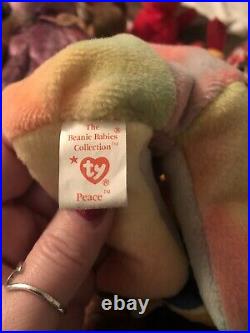 Ty Beanie Baby Peace Bear 1996 Retired MULTIPLE TAG ERRORS PVC RARE NWT