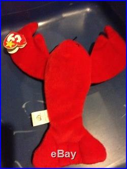 Ty Beanie Baby Pinchers The Lobster-MINT RARE PVC Pellets 1993