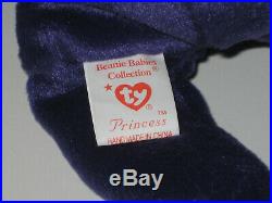 Ty Beanie Baby Princess Diana Bear 1997 Rare & Retired Mint Pe Pellets