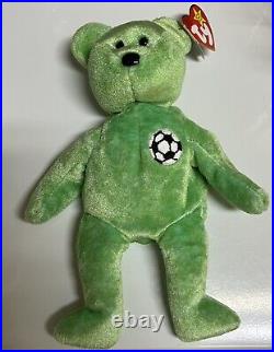 Ty Beanie Baby RARE Kicks the Soccer Bear Push Toy
