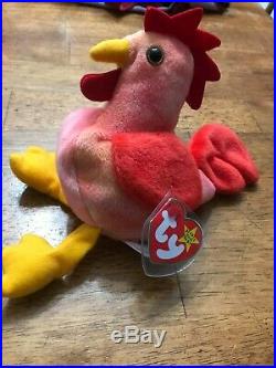 Ty Beanie Baby RARE, retired Doodle the Rooster with Errors, Mint condition