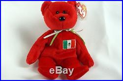 Ty Beanie Baby RED OSITO Bear Mexico with Tag ERRORS Plush Toy RARE PE NEW RETIRED