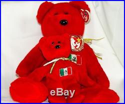Ty Beanie Baby RED OSITO Bear Mexico with Tag ERRORS Plush Toy RARE PE NEW RETIRED