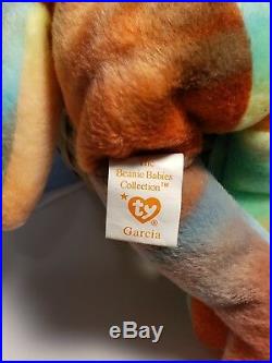 Ty Beanie Baby Rare Retired GARCIA Bear w Tag Errors PVC MWMT BEST HOLIDAY GIFT