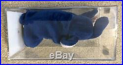 Ty Beanie Baby Royal Blue Peanut Elephant 3rd/1st Authenticated Certied Rare ++
