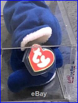Ty Beanie Baby Royal Blue Peanut Elephant 3rd/1st Authenticated Certied Rare (2)