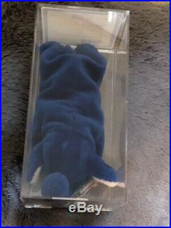 Ty Beanie Baby Royal Blue Peanut Elephant 3rd/1st Authenticated & Certified Rare