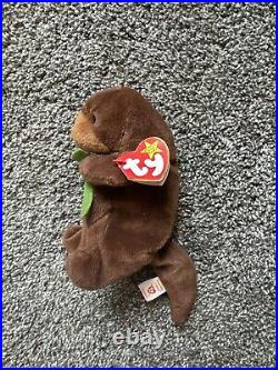 Ty Beanie Baby Seaweed the Otter Retired WITH ERRORS RARE Vintage withTags