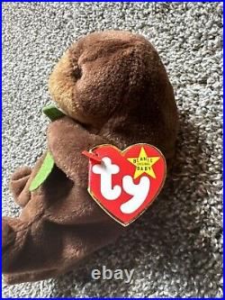 Ty Beanie Baby Seaweed the Otter Retired WITH ERRORS RARE Vintage withTags