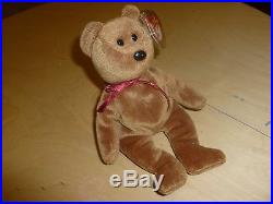 Ty Beanie Baby TEDDY The Bear Style 4050 PVC TAG ERROR 1993 1995 RARE