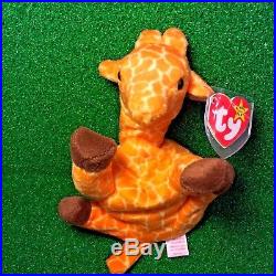 Ty Beanie Baby TWIGS Giraffe with Tag ERRORS Plush Toy RARE PVC RETIRED