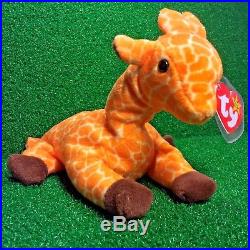 Ty Beanie Baby TWIGS Giraffe with Tag ERRORS Plush Toy RARE PVC RETIRED