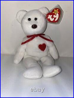 Ty Beanie Baby Valentino Bear 1994 RARE! With Brown Nose! Many Tag Errors