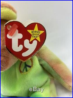 Ty Beanie Baby Very Rare PEACE BEAR! Collectible With Multiple Tag Errors