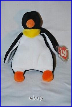 Ty Beanie Baby Waddle The Penguin Rare Style 4075 with tag errors