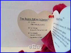 Ty Beanie Baby-valentina-rare Valentina Bear Ty Beanie Baby With Multiple Errors