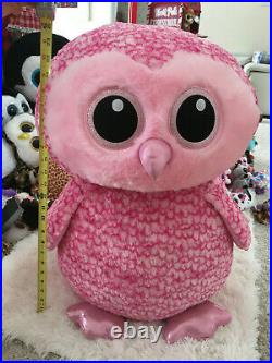 Ty Beanie Boo's Rare Xtra Large Pink Owl