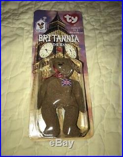 Ty Britannia the Bear Mcdonalds Beanie Babies 1999 Rare tag error