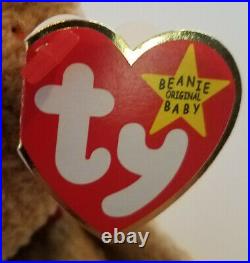 Ty ORIGINAL 1993 Beanie Baby CURLY BEAR Great Condition RARE Retired Tag Errors