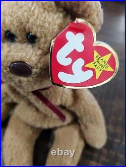 Ty ORIGINAL 1993 Beanie Baby CURLY BEAR MINT Condition RARE Retired Tag Errors