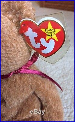 Ty ORIGINAL Beanie Baby CURLY BEAR MINT Condition RARE Retired Tag Errors