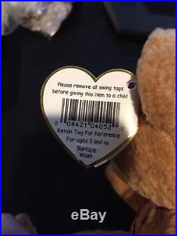 Ty ORIGINAL Beanie Baby CURLY BEAR MINT Condition RARE Retired Tag Errors