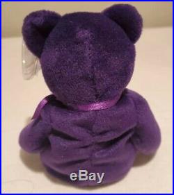 Ty Original Bear Princess Diana 1997 Retired Beanie Baby Purple Rare