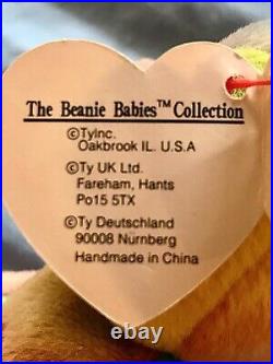 Ty Peace Bear Beanie Baby 1996 Rare With Errors! Unbelievable! 1965kr Nwt