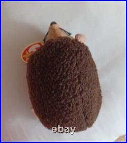 Ty Retired Beanie Baby Prickles the Hedgehog 1998 Pe Pellets Rare Tag Error