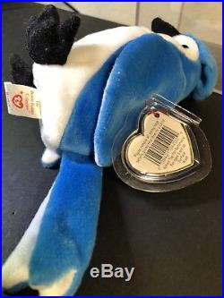 Ty Rocket Retired Beanie Baby With VERY RARE Errors Blue Jay COLLECTABLE NEW