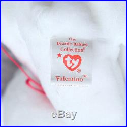 Ty Valentino Beanie Baby Bear Heart with Errors White RARE
