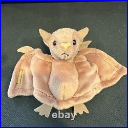 Ty beanie babies extremely rare retired 1996 Batty The Bat PVC Brown Version