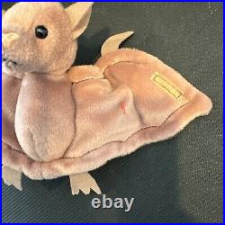 Ty beanie babies extremely rare retired 1996 Batty The Bat PVC Brown Version