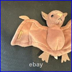 Ty beanie babies extremely rare retired 1996 Batty The Bat PVC Brown Version