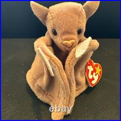 Ty beanie babies extremely rare retired 1996 Batty The Bat PVC Brown Version