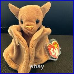 Ty beanie babies extremely rare retired 1996 Batty The Bat PVC Brown Version