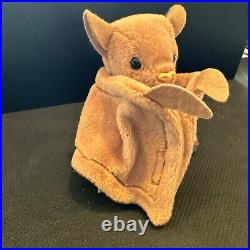 Ty beanie babies extremely rare retired 1996 Batty The Bat PVC Brown Version